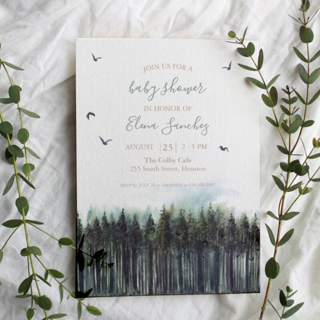 Forest Greenery Baby Shower Invitation (Creator Uploaded)