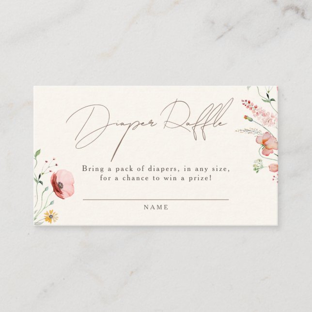 Forest Greenery Bear Boy Baby Shower Diaper Raffle Enclosure Card (Front)