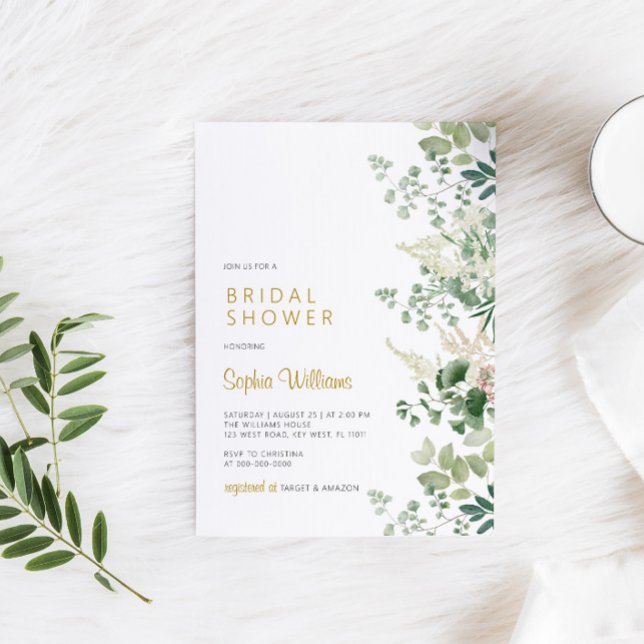 Forest Greenery Bridal Shower Invitation (Creator Uploaded)