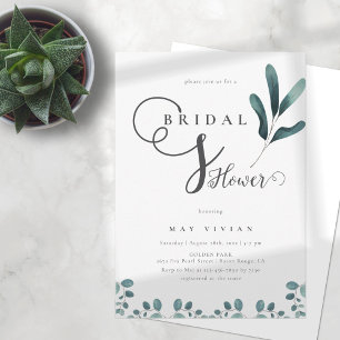 Forest Greenery Eucalyptus Bridal Shower Invitation