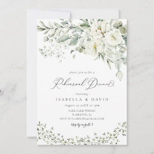 Forest Greenery Foliage Rustic Rehearsal Dinner Invitation