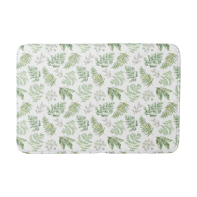 Forest Greenery Pattern Bath Mat (Front)
