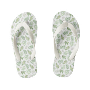 Forest Greenery Pattern Kid's Jandals