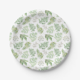 Forest Greenery Pattern Paper Plate