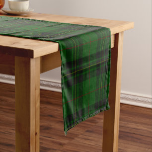 Forest Greens Redd Yellow Tartan Plaid Short Table Runner