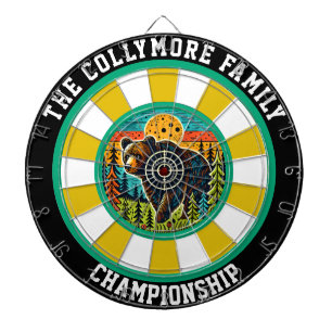 Forest Grizzly Bear with Target Dartboard