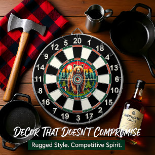 Forest Grizzly with Target Overlay Dartboard