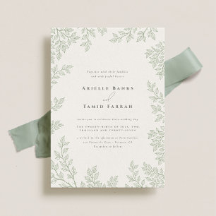 Forest Grove Sage Green Wedding Invitation