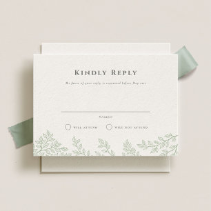Forest Grove Sage Green Wedding RSVP Invitation