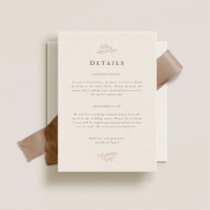 Forest Grove Wedding Details Enclosure Card