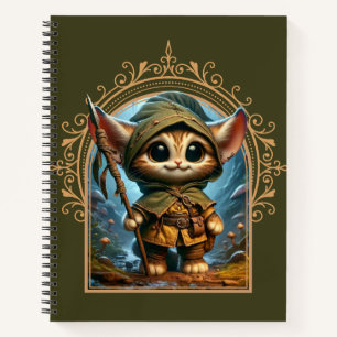 Forest Guardian Cat – Whimsical Fantasy Animal  Notebook