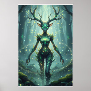 Forest Guardian Spirit Fantasy Art Poster