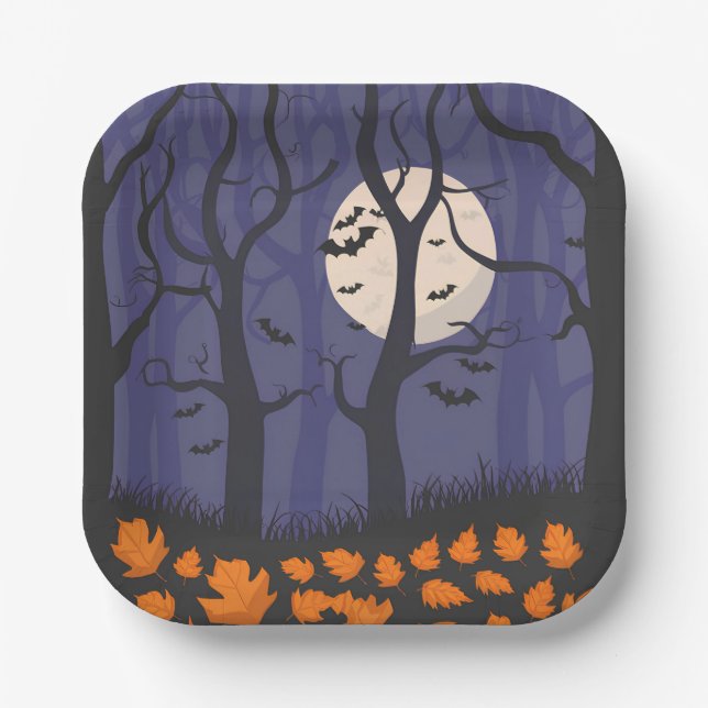 Forest Halloween Paper Plate (Front)