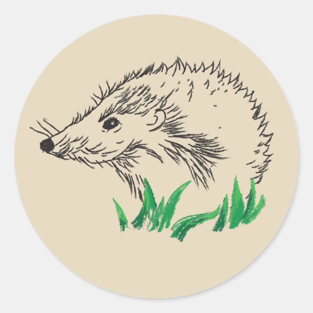 Forest Hedgehog Art Sticker (Front)