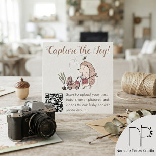 Forest Hedgehog Capture the Joy QR Code Card