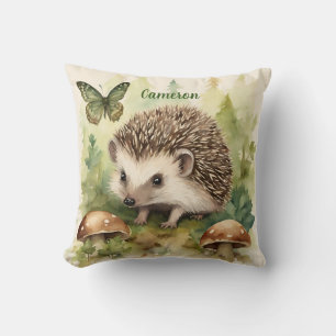 Forest Hedgehog Gender Neutral Personalised  Cushion