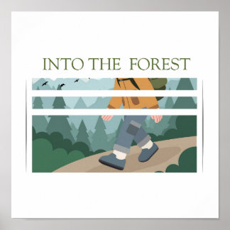 Forest Hiking Adventure – Nature Explorer Design Poster