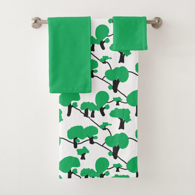 Forest Hilly landscape minimal Bath Towel Set (Insitu)