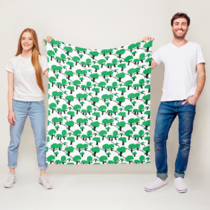 Forest Hilly landscape minimal Fleece Blanket