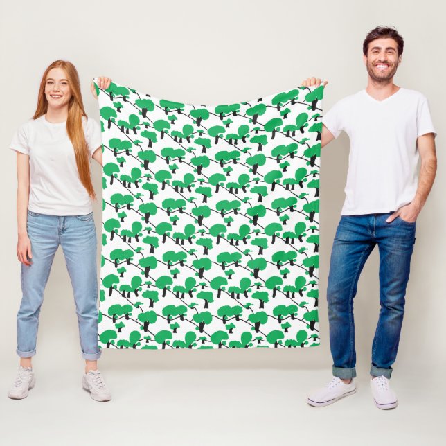 Forest Hilly landscape minimal Fleece Blanket (In Situ)