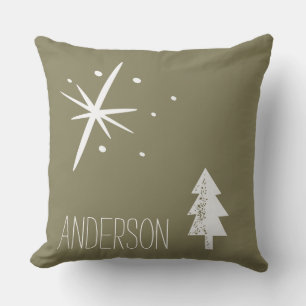 Forest Holiday Pine with Name Cushion