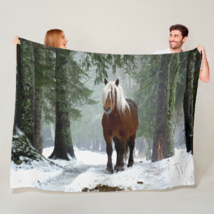 FOREST HORSE FLEECE BLANKET