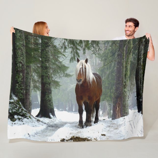 FOREST HORSE FLEECE BLANKET (In Situ)