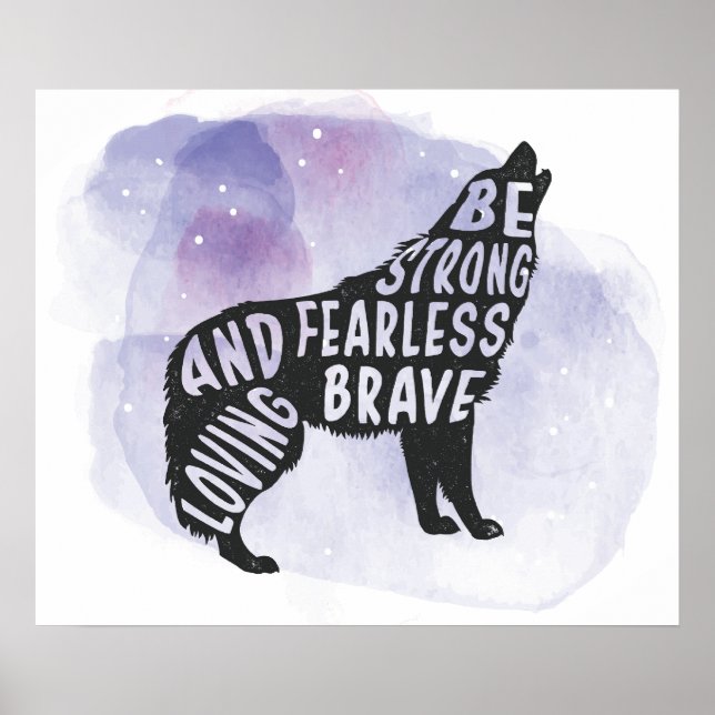 Forest Howling Wolf Art Lover Poster (Front)