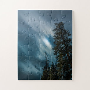 Forest in Moonlight Night Sky Jigsaw Puzzle