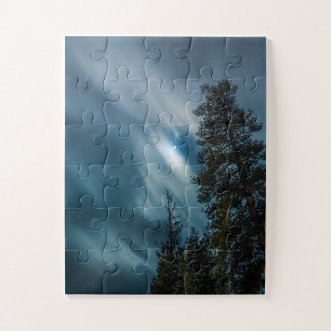 Forest in Moonlight Night Sky Jigsaw Puzzle (Vertical)