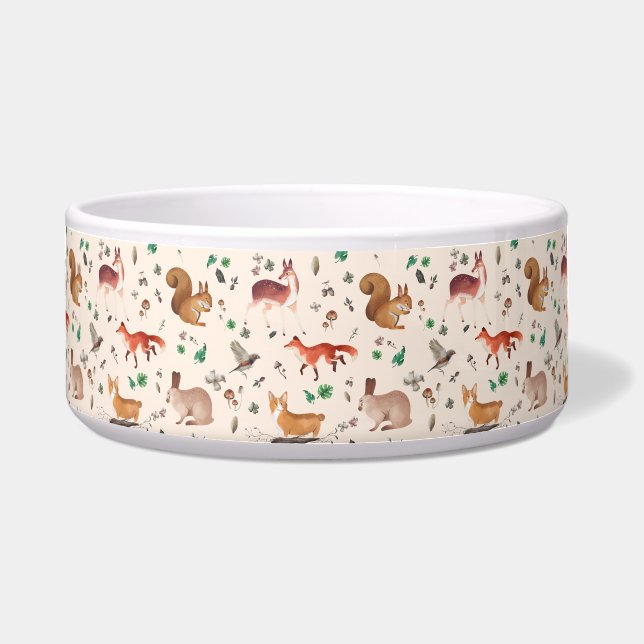 forest in watercolor pattern- bambi, fox, coney, (Front)