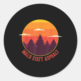 Forest Instead Of Asphalt Nature Mountains Forest Classic Round Sticker