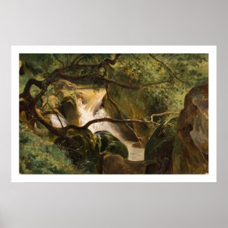 Forest Interior with a Waterfall, Papigno Poster