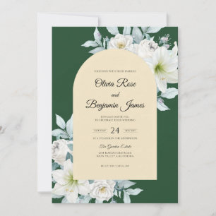 Forest Ivory Lily Wedding Invitation