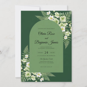 Forest Ivory White Fern Wedding Invitation
