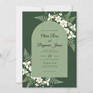 Forest Jasmine Blossom Wedding Invitation
