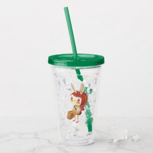 Forest Journey: Bunny Girl with Vintage Suitcase Acrylic Tumbler