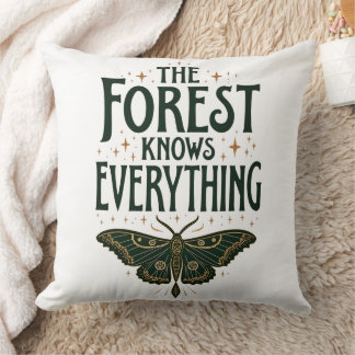 Forest Knows Everything Witchy Home Decor Cushion