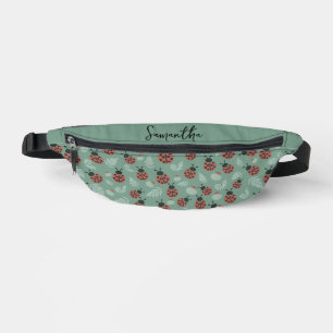 Forest Ladybugs Green Background Bum Bags