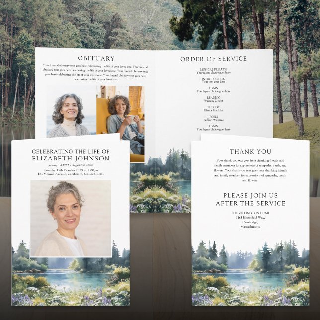 Forest Lake Funeral Memorial Order Of Service Programme (Forest Lake Funeral Memorial Order Of Service Program)
