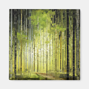 Forest Landscape Art Decor Paint Mosaic  Magnet