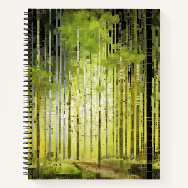 Forest Landscape Art Decor Paint Mosaic  Notebook (Front)