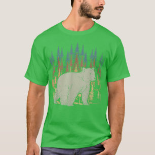 Forest Landscape Polar Bear Lover Arctic Animal Po T-Shirt