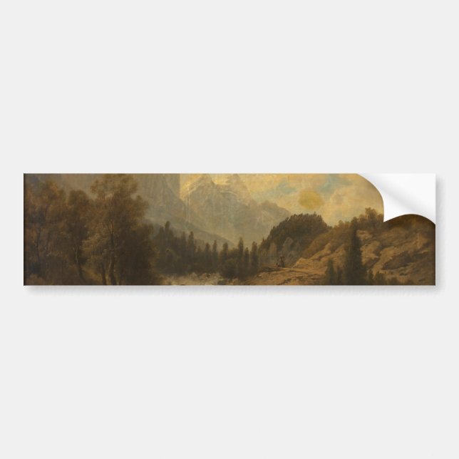 Forest Landscape Scene (by Josef Kriehuber) Bumper Sticker (Front)