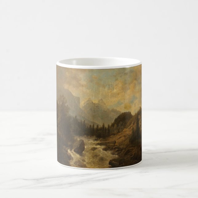 Forest Landscape Scene (by Josef Kriehuber) Coffee Mug (Center)