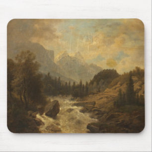 Forest Landscape Scene (by Josef Kriehuber) Mouse Pad