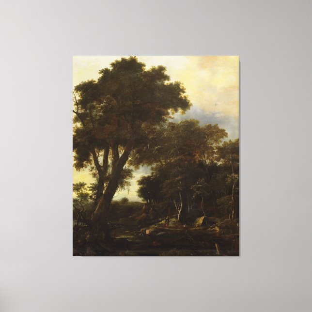 Forest landscape with lean-to, Roelant Roghman, Canvas Print (Front)