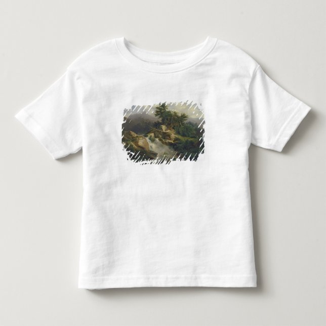 Forest Landscape with Waterfall Toddler T-Shirt (Front)