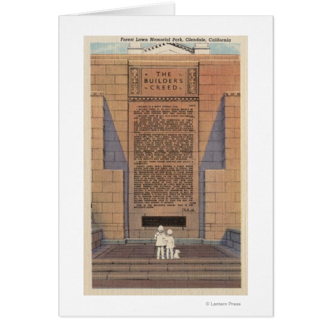 Forest Lawn Memorial Park, Builder's Creed (Front)