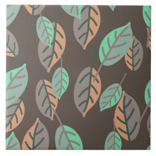 forest leaves ceramic tile